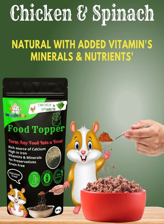 WiggleBoo Magical Hamster Food Topper || Joy of Best Taste || Chicken & Spinach Flavour || Grain Free & Protein Rich || Natural Dewormer || 50g - Image 3
